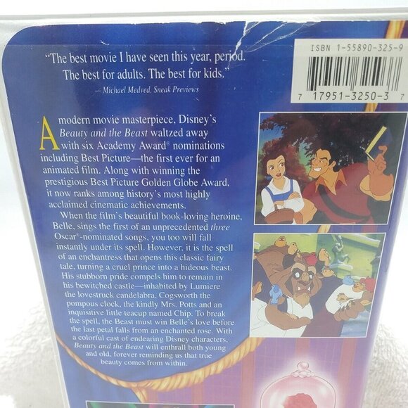 A Walt Disney Classic Beauty and the Beast VHS Clamshell 1992 Belle Family Kids - Picture 5 of 11